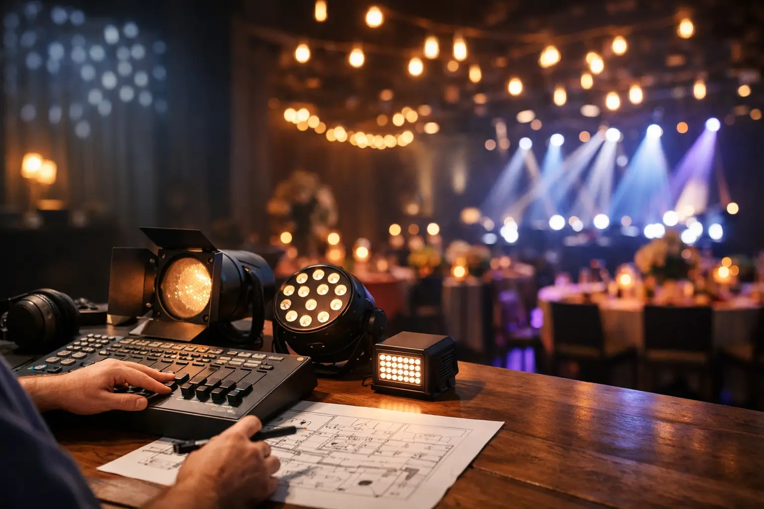 Tipos de iluminación para eventos y cómo elegir